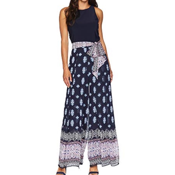 vince camuto floral chiffon jumpsuit